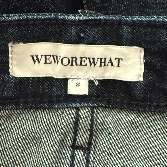 NWT WE WORE WHAT Cotton Denim Midi Skirt Small Dark Blue Wash - Picture 5 of 5